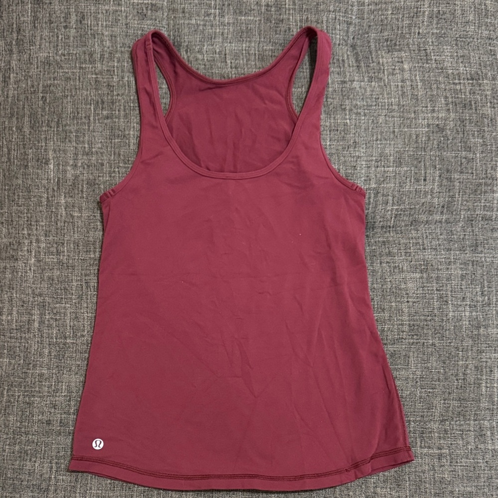 Lululemon High Neck Racerback Tank Burgundy Approx Size 4 - Picture 2 of 4